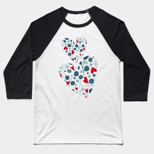 Watercolor hand-painted leaves hearts composition Baseball T-Shirt